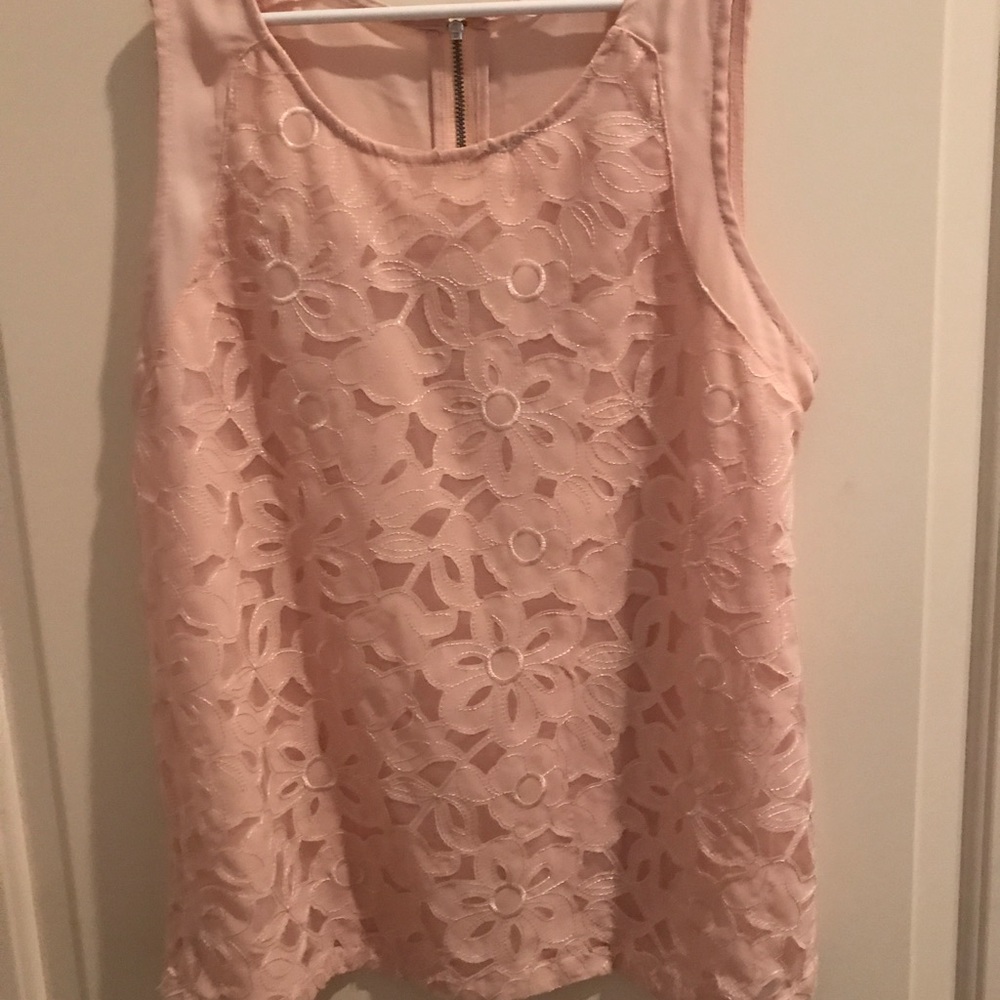 Blush Pink Floral Pattern Tank Top